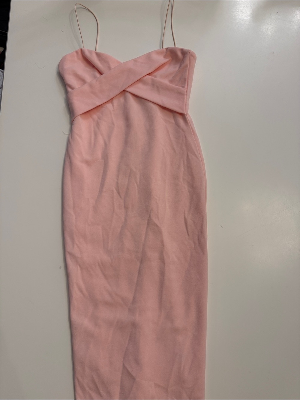 Blush Pink Spaghetti-Strap Midi Dress